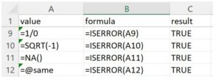 ISERROR basic function example true