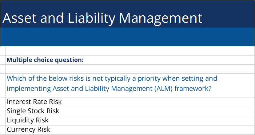 Asset and Liability Management multiple choice question