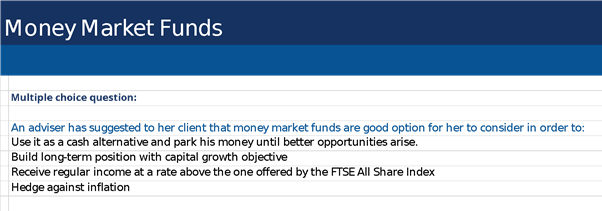 Money Market Funds Multiple Choice question