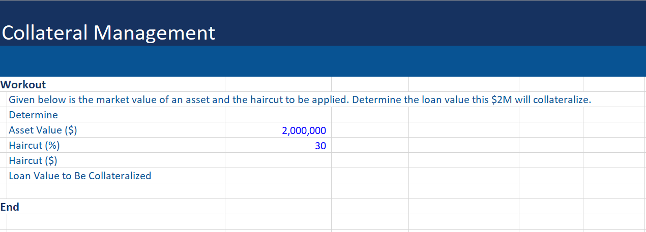 Collateral Management Workout 1