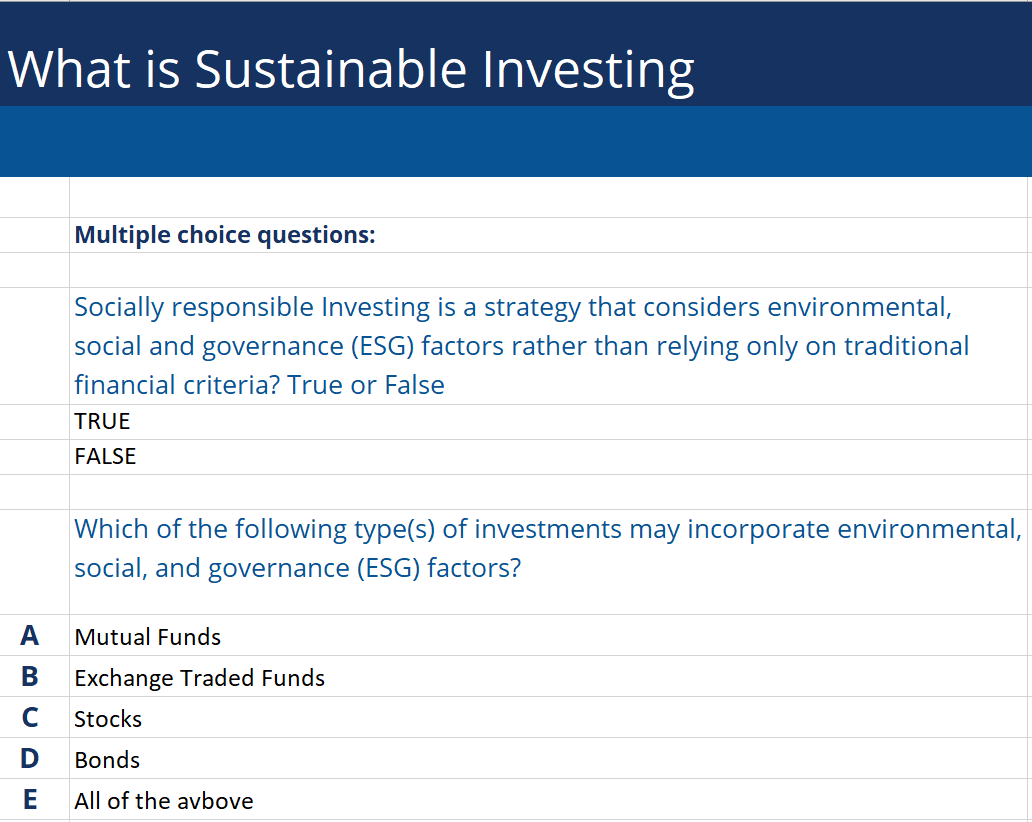 Sustainable Investing