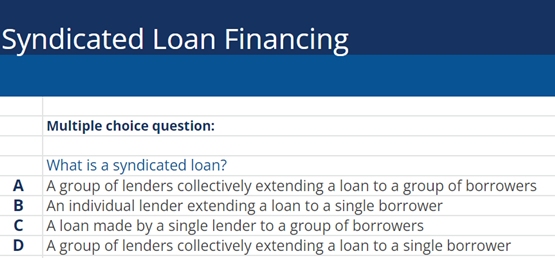 Syndicated Loan Financing MCQ