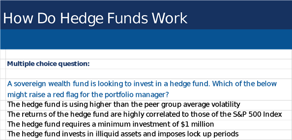 investing in a hedgefund multiple choice question