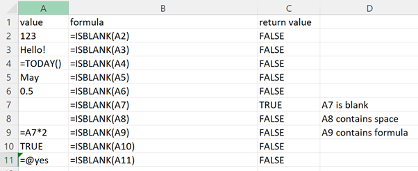 isblank excel screenshot 2